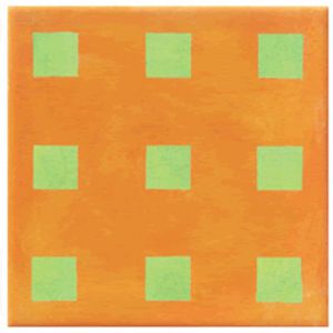 декор Steuler Living Colors "Девять квадратов", оранжевый/зеленый 15x15 см