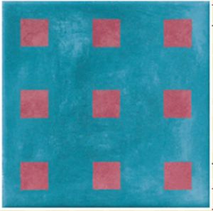 декор Steuler Living Colors "Девять квадратов", голубой/пурпурный 15x15 см