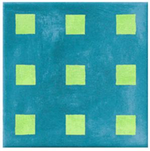 декор Steuler Living Colors "Девять квадратов", голубой/зеленый 15x15 см