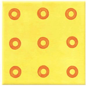 декор Steuler Living Colors "Девять кругов", желтый/оранжевый 15x15 см