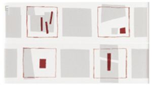 бордюр Steuler Kendo* "Геометрические фигуры" (сет 2шт)  белый, серо-бордовый рисунок 25х7 см