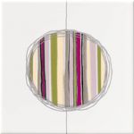 декор Steuler Stripes & More "Круг большой", бордовый/оливковый 25х25 см