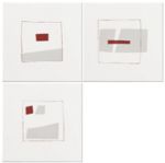 декор Steuler Kendo* (сет 3шт), белый с серо-бордовым рисунком 25х25 см