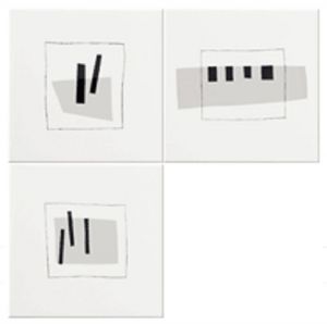 декор Steuler Kendo* (сет 3шт), белый с серо-черным рисунком 25х25 см