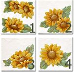 Декор для стен FAMOS 1622  sunflowers (4 шт в упак.) 10х10